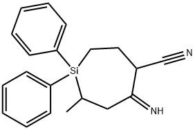 5-Imino-7-methyl-1,1-diphenylsilacycloheptane-4-carbonitrile Structure