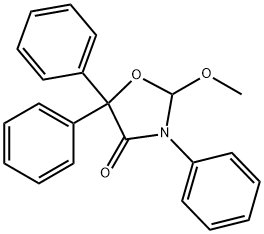 2-メトキシ-3,5,5-トリフェニルオキサゾリジン-4-オン 化学構造式