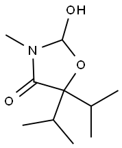 2-Hydroxy-3-methyl-5,5-bis(1-methylethyl)oxazolidin-4-one Structure