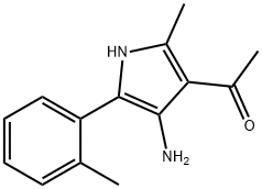 1-[4-アミノ-2-メチル-5-(2-メチルフェニル)-1H-ピロール-3-イル]エタノン 化学構造式