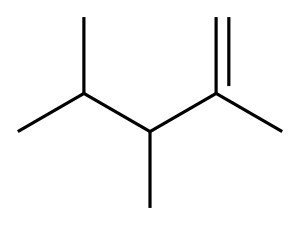 2,3,4-Trimethyl-1-pentene. Structure