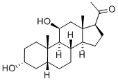 3α,11β-ジヒドロキシ-5β-プレグナン-20-オン 化学構造式