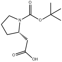 (S)-2-(1-BOC-2-ピロリジニル)酢酸 化学構造式