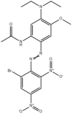2'-(2-ブロモ-4,6-ジニトロフェニルアゾ)-5'-(ジエチルアミノ)-4'-メトキシアセトアニリド 化学構造式