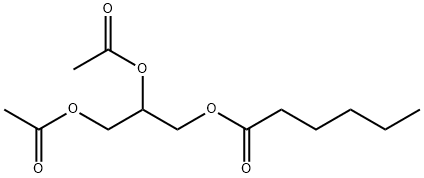 Hexanoic acid 2,3-bis(acetyloxy)propyl ester Struktur