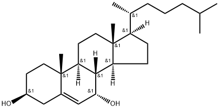 3β,7α-ジヒドロキシコレスタ-5-エン 化学構造式