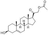 21-(アセチルオキシ)-3β-ヒドロキシプレグナ-5-エン-20-オン 化学構造式