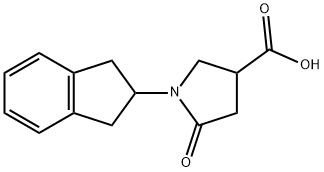 1-(2,3-DIHYDRO-1H-INDEN-2-YL)-5-OXO-3-PYRROLIDINECARBOXYLIC ACID Structure