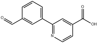 3-(4-Carboxypyridin-2-yl)benzaldehyde Struktur