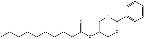 Decanoic acid 2-phenyl-1,3-dioxan-5-yl ester Struktur