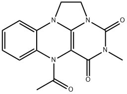4H,7H-Benz[g]imidazo[1,2,3-ij]pteridine-4,6(5H)-dione,  7-acetyl-1,2-dihydro-5-methyl- Structure
