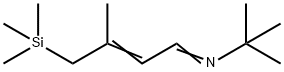 3-三甲基甲硅烷甲基-N-叔丁基巴豆亚胺醛, 56637-75-3, 结构式