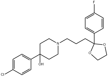 4-(p-Chlorophenyl)-1-[3-[2-(p-fluorophenyl)-1,3-dioxolan-2-yl]propyl]piperidin-4-ol Structure