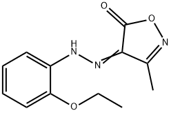 4-[2-(2-エトキシフェニル)ヒドラゾノ]-3-メチルイソオキサゾール-5(4H)-オン 化学構造式
