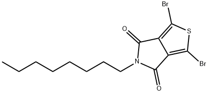 1,3-二溴-5-辛基-4H-噻吩并[3,4-C]吡咯-4,6(5H)-二酮 结构式