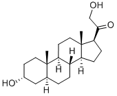 3β,21-ジヒドロキシ-5α-プレグナン-20-オン 化学構造式