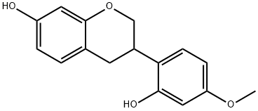 3-(2-ヒドロキシ-4-メトキシフェニル)クロマン-7-オール 化学構造式