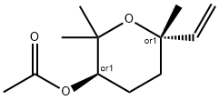 (6-ethenyl-2,2,6-trimethyl-oxan-3-yl) acetate Struktur