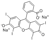 2-(2,4,5,7-テトラヨード-3-オキソ-6-ソジオオキシ-3H-キサンテン-9-イル)安息香酸ナトリウム 化学構造式