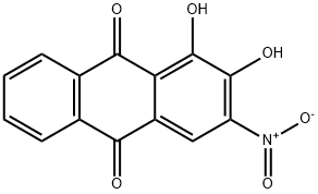 1,2-ジヒドロキシ-3-ニトロアントラセン-9,10-ジオン 化学構造式