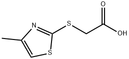 [(4-メチル-1,3-チアゾール-2-イル)チオ]酢酸 化学構造式