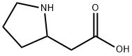 2-ピロリジニル酢酸 化学構造式