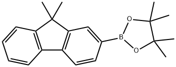 2-(9,9-ジメチル-9H-フルオレン-2-イル)-4,4,5,5-テトラメチル-1,3,2-ジオキサボロラン 化学構造式