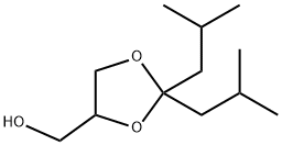 2,2-ビス(2-メチルプロピル)-1,3-ジオキソラン-4-メタノール 化学構造式