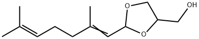 2-(2,6-ジメチル-1,5-ヘプタジエニル)-1,3-ジオキソラン-4-メタノール 化学構造式