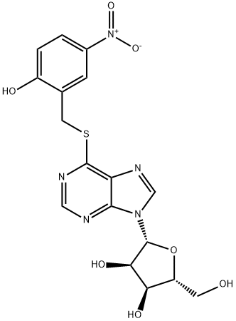 S-(2-羟基-5-硝基苯甲酰基)-6-硫代肌苷 结构式
