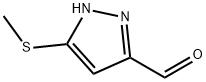 5-(甲巯基)-1H-吡唑-3-甲醛 结构式