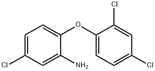 5-クロロ-2-(2,4-ジクロロフェノキシ)ベンゼンアミン 化学構造式