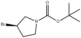 (3R)-3-溴-1-吡咯烷甲酸叔丁酯,569660-97-5,结构式