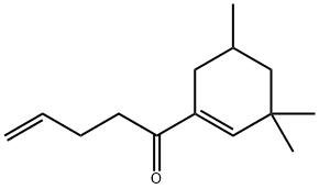 1-(3,3,5-トリメチル-1-シクロヘキセン-1-イル)-4-ペンテン-1-オン 化学構造式
