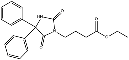 5,5-ジフェニルヒダントイン-3-酪酸エチルエステル 化学構造式