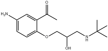 5-アミノ-2-(3-(TERT-ブチルアミノ)-2-ヒドロキシプロポキシ)アセトフェノン 化学構造式
