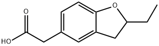 2,3-ジヒドロ-2-エチル-5-ベンゾフラン酢酸 化学構造式