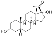 3α,17α-ジヒドロキシ-5β-プレグナン-20-オン 化学構造式