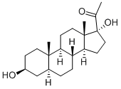 3-BETA,17-ALPHA-DIHYDROXY-5-ALPHA-PREGNAN-20-ONE, 570-54-7, 结构式