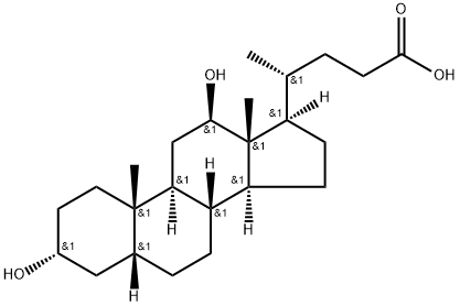 (R)-4-((3R,5R,8R,9S,10S,12R,13R,14S,17R)-3,12-二羟基-10,13-二甲基十六氢-1H-环戊二烯并[A]菲-17-基)戊酸 结构式