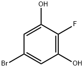 5-ブロモ-2-フルオロベンゼン-1,3-ジオール 化学構造式