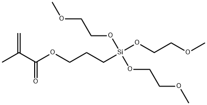 3-(メタクリロイルオキシ)プロピルトリ(2-メトキシエトキシ)シラン 化学構造式