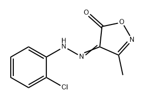 3-メチル-4-[2-(2-クロロフェニル)ヒドラゾノ]-2-イソオキサゾリン-5-オン 化学構造式