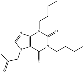 1,3-ジブチル-7-(2-オキソプロピル)キサンチン 化学構造式