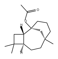 (1R,2α,5β,8S)-4,4,8-トリメチルトリシクロ[6.3.1.02,5]ドデカン-1-オールアセタート 化学構造式