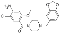 1-(4-アミノ-5-クロロ-2-メトキシベンゾイル)-4-[(1,3-ベンゾジオキソール-5-イル)メチル]ピペラジン 化学構造式