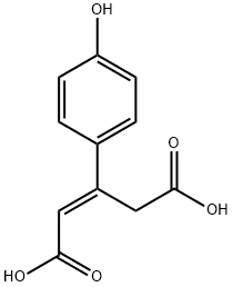 P-HYDROXY-BETA-[CARBOXYMETHYL]-CINNAMIC ACID Structure