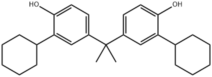 2,2-ビス(3-シクロヘキシル-4-ヒドロキシフェニル)プロパン 化学構造式