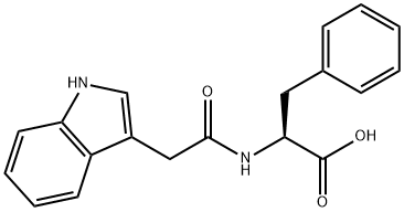 N-(3-インドリルアセチル)-L-フェニルアラニン 化学構造式