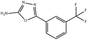 5-[3-(トリフルオロメチル)フェニル]-1,3,4-オキサジアゾール-2-アミン 化学構造式